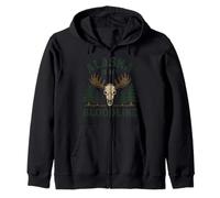 Alaskan Wilderness Pride Last Frontier Moose Bear Paw Zip Hoodie