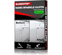 ALASMOYER 2 Pack Nano Sparkle Cloth for Car Scratches, Nano Magic Cloth Scratch Remover with Disposable Gloves, Easily Repair Paint Scratches and Water Spots, Grey