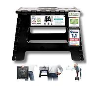 Alason Step Stool 22 cm High Test Winner - Maximum Load 150 kg Including Storage Bag, Space-Saving Folding Stool is Foldable, Anthracite/Black - Folding Step for Children and Adults