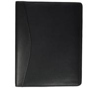 Alassio 30007 A5 Benaco ring binder, nappa leather writing case, ring binder folder with 4-fold ring mechanism for documents in DIN A5 format, black business folder, leather folder approx. 23.6 x 18.5 x 3 cm