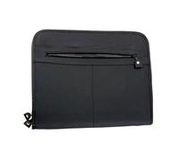 Alassio 30013 Milano Leather A4 Zip Folder - Black