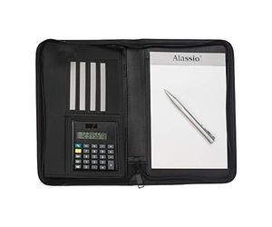 Alassio 30144 A5 Corniglia 5 W with 24 x 18 x 3 Inch Black Premium PU Leather Pull Tab Case Cover Pouch