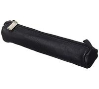 Alassio 43041 Pencil Case Nappa Leather Slim Black Pencil Case Approx. 19 x 3.5 cm Round Pencil case for Writing Instruments, Pencil case with Zip Closure