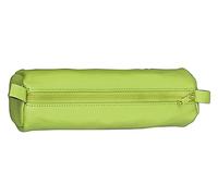 Alassio 43142 Real Leather Pencil Case Light Green Approx. 21 x 6 cm Round Pencil case for Writing Instruments, Pencil case with Zip Closure