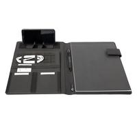 Alassio 46221 RPET Stop Ocean Plastic Business Folder Nylon and Leather Document Folder with Notepad Organiser for Office and Everyday Use Approx. 31 x 23 x 1.5 cm Anthracite