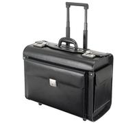 Alassio - 92301 SILVANA - trolley pilot case, wheeled, imitation leather, black