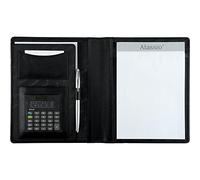 Alassio Bormio 43004-1 A5 Imitation Leather Writing Case with Pocket Calculator Black