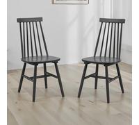 Alassio Dining Chair - Set of 2 - Spindle Back - Black