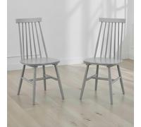 Alassio Dining Chair - Set of 2 - Spindle Back - Grey