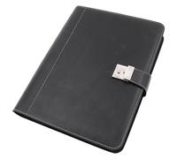 Alassio Document Folder with Lock A4 Imitation Leather + 10 Document Sleeves Black