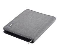 Alassio Folders Folder A4 Lazio a4 Grey | Conference folder made of grey polyester, ring binder with zip, 4-ring mechanism, document compartment A4