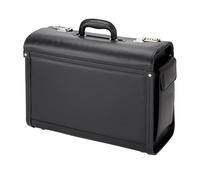 Alassio Genova Pilot Case Multi-section 2 Combination Locks Leather-look Black Ref 45028