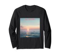 Alassio Italian Riviera Sunset Art Ghibli Style Manet Style Long Sleeve T-Shirt
