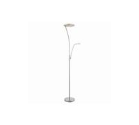 Alassio LED 1 Light Floor Lamp Satin Chrome And Frosted Plastic Netlighting Grey One Size