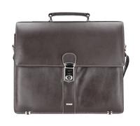 Alassio Monaco briefcase leather 38 cm laptop compartment brown