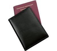 Alassio Passhülle aus echtem Nappaleder, mit RFID Document Safe Folie ID Case, 14 cm, Black (Schwarz)