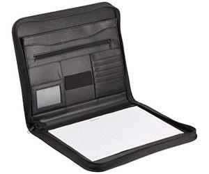 Alassio Vernazza 30142 Writing Case in DIN A4 Format, Business Folder Made of Imitation Leather, Document Folder in Black, Expanding File Approx. 36 x 29 x 5 cm, Folder with Compartment Pocket