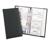 Alassio Visitenkarten Ringbuch aus FineTouch Lederimitat, mit Register A-Z und Einlagen für 120 Karten Business Card Case, 25 cm, Black (Schwarz)