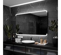 Alasta Assen Elegant Rectangular Bathroom Mirror with Lights 130x90 cm Customizable, LED Illuminated Bathroom Wall Mirror - Modern Style Bathroom LED Mirror