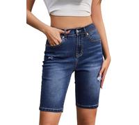 Alaster Queen Jean Shorts Women Bermuda Shorts Women Summer Denim Shorts Slim Women Jean Shorts Dark Blue S