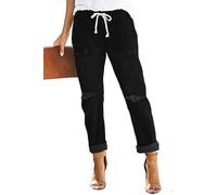 Alaster Queen Jeans for Women High Waist Baggy Casual Jeans Women Boyfriend Jean Mom Denim Black L