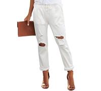 Alaster Queen Jeans Women High Waist Mom Jeans Boyfriend Baggy Style Comfortable Fashion for Women White XXL