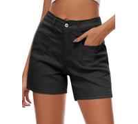 Alaster Queen Shorts Women Elegant The Comfy Casual Elastic with Pockets Hotpants Shorts Women's Summer Black S