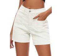 Alaster Queen Shorts Women's Outdoor Solid Color Simple Shorts Lounge with Pockets Shorts White XXL