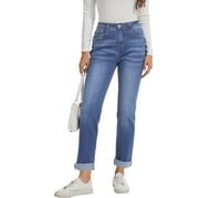 Alaster Queen Women's Classic Simple Jeans Women's Mid Rise Boyfriend Jeans, 163-Blue, XL