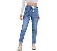 Alaster Queen Womens Jeans High Waisted Wide Leg Jeans for Women Stretch Denim Pants Blue XXL