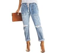 Alaster Queen Women's Jeans Women's Jeans Straight Shape High Waist Jeans Women, 209-Light Blue, XXL