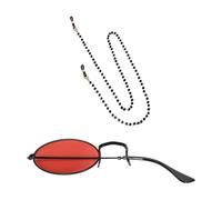 Alastor Anime Cosplay Accessories, Devil Horns Hair Clips, C | Monocular with Glasses Chain for Halloween Theme Party Alastor Costume Accessories for Halloween Cosplay