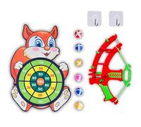 Alastore Kids Dart Board, Animal Cartoon Squirrel Dartboard for Kids with 6 multi-coloured Sticky Balls and a Red Arrow, Indoor and Outdoor Foldable Dartboard Game and Toy Sets for Kids (Squirrel)