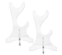 Alasum 1 Pair Acrylic 2-tier Bamboo Flute Stand Desktop Recorder Holder Musical Instrument Storage Rack for Soprano Recorder and Woodwind Display