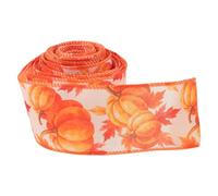 Alasum 1 Roll Fall Thanksgiving Ribbons - 2.5" X 10 Yards Pumpkin Wired Edge Ribbon Rustic Autumn Harvest Crafts Supplies for Wreath Bow Party Favors Wrapping