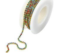 Alasum 1 Roll Rhinestone Trim Chain Flexible to Cut Multipurpose Brass and Rhinestone Decorative Sewing Craft for Decorating Bridal Veil and Bottle