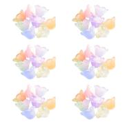 Alasum 100pcs Glass Flower Beads DIY Bead Charms with Holes Assorted Color Chic Appearance for Jewelry Making and Handicrafts Random Color
