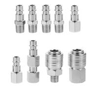 Alasum 10pcs Air Hose Fittings Quick Release Pneumatic Air Coupler Connector Set with Tool-Free Connection Rust and Erosion Resistant Stainless Steel and Iron