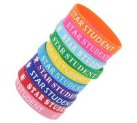 Alasum 10pcs Colored Silicone Wristband Sports Wristbands Student from First For Glitter Classroom Prize Rewards Kindergarten Welcome School Bracelet Award Star Jewelry Silica Gel