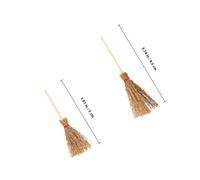 Alasum 10pcs Miniature Witches Brooms Set, Small and Large Tiny Brooms for Halloween Dollhouse Decoration, Crafting Accessories for Witch Theme Party and Miniature House Décor
