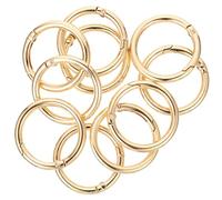 Alasum 10pcs Portable Key Chain Rings Alloy Circle Key Rings for DIY Crafts Securely Closed Golden Metal Holder for Everyday Use
