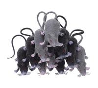 Alasum 10Pcs Realistic Plastic Rat Prank Halloween Props Medium Gray and Black Mice Decorations Spooky for Halloween Party and Haunted House