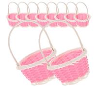 Alasum 10pcs Small Plastic Mini Picnic Baskets, Chic and Pretty Design, for Holding Easter Eggs and Party Decorations