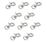 Alasum 10pcs Stainless Steel Bird Cage Safety Clips Parrot Cage Door Locks Anti-escape Buckles Press Button Operation for Parakeet