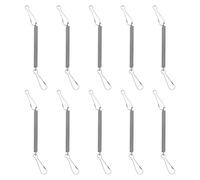 Alasum 10Pcs Stainless Steel Springs with Hooks Cage Door Spring Hook Attachment for Water Bottles and Feeders Easy Installation Multipurpose for Small Animal Cages