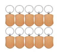Alasum 10pcs Wooden Shield Keychains Blank for Engraving Sturdy Protection Classic Aesthetic Timeless Wooden Texture Stylish Accessories for DIY Crafts and Backpacks