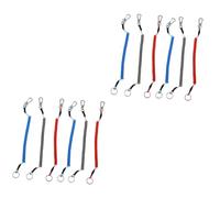 Alasum 12 Pcs Breakaway Anti Lost Cable Key Chain with 6 Colour Steel Wire Spring Cords, Flexible TPU Material for Trailer Safety, for Outdoor Recreation and Hunting, Easy to Carry