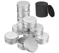 Alasum 12pcs Dog Scent Training Boxes with Lids, Metal Nosework Tins Kit Including 3 Hollow Designs (honeycomb, Leaf, Juice Holes) and 12 Soft Magnetic Stickers 25x2mm for Canine Agility