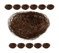 Alasum 12Pcs Faux Bird Nests 7Cm Brown Mini Artificial Bird Resting Nests for Garden Decor Micro Landscape and Photography Props