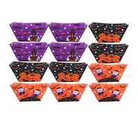 Alasum 12pcs Halloween Popcorn Packaging Boxes White Cardboard Snack Containers with Pumpkin and Spider Design for Halloween Party Decoration